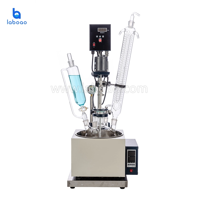 1L-200L Lab Chemical Vacuum Single Layer Glass Reactor Manufacturer in China