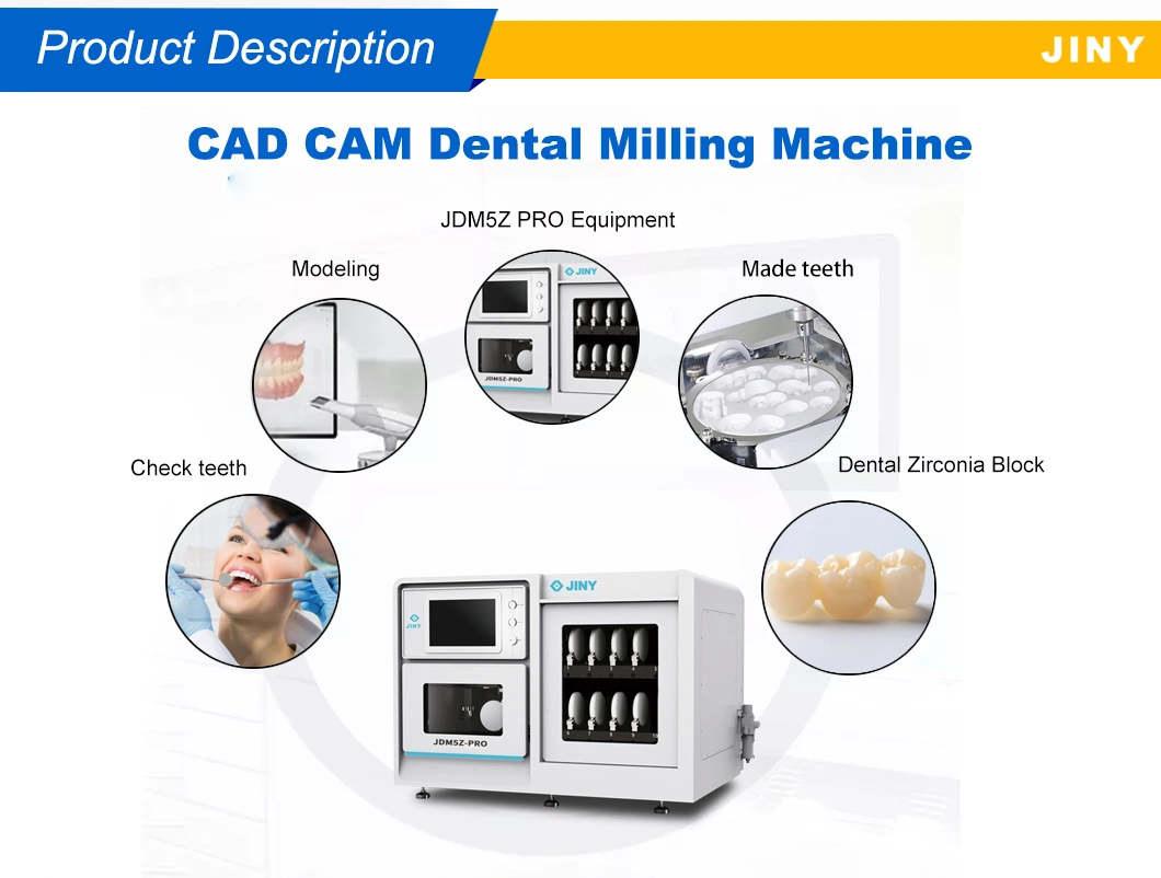 5-Axis CAD Cam Dental Milling Machine Zirconia Blocks PMMA Wax Dental Laboratory Equipment with Auto-Disc Changer